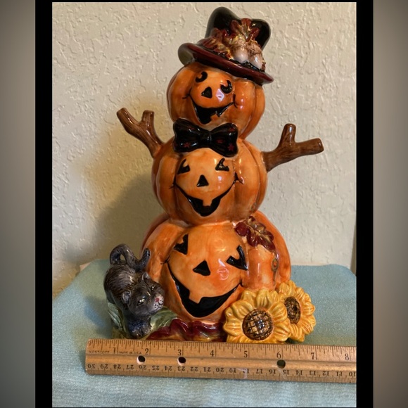 SIGNATURE HOME COLLECTION JACK-O-LANTERN FIGURINE W/BOX Fall Halloween 12” - Picture 6 of 9